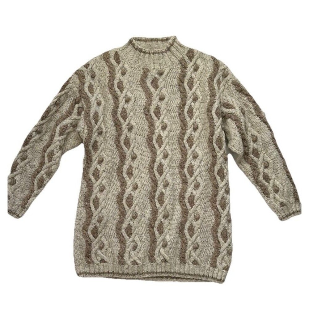 Vintage Moda Int’l Coogi Style Chunky Knit Oversized Sweater Large